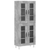 vidaXL Buffet haut Gris b&eacute;ton 69,5x34x180 cm Bois d'ing&eacute;nierie