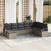 vidaXL Ensemble de Canap&eacute;s avec coussin 8 pcs Noir et Cr&egrave;me polyrotin