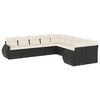 vidaXL Salon de jardin 10 pcs avec coussins noir r&eacute;sine tress&eacute;e