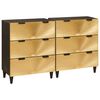 vidaXL Ensemble de buffet 2 pcs Noir et laiton 120 x 33 x 75 cm