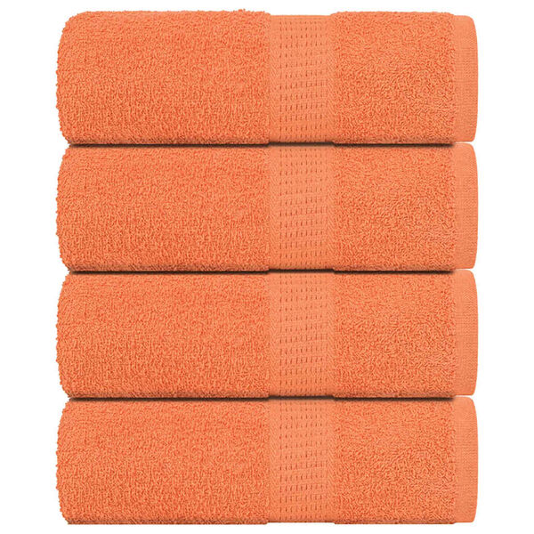 vidaXL Serviettes d'invit&eacute; 4 pcs orange 30x50 cm 360 g/m&sup2; 100% coton