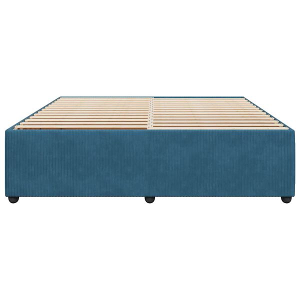 vidaXL Cadre de lit sans matelas bleu 200x200 cm velours