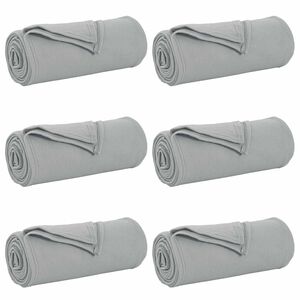 vidaXL Couvertures &agrave; jeter 6 pc Gris 270 x 240 cm 5.44 kg Polaire