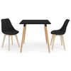 vidaXL Ensemble de salle &agrave; manger 3 pcs Noir