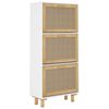 vidaXL Armoire &agrave; chaussures Blanc 52x25x115 cm Bois d'ing&eacute;nierie/rotin