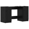 vidaXL Bureau avec porte Chêne noir 133 x 50 x 75 cm Bois d'ingénierie