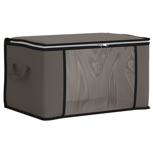 vidaXL Bo&icirc;te de rangement avec fen&ecirc;tre lat&eacute;rale transparente Gris