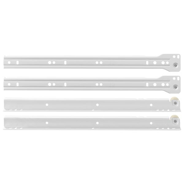vidaXL Glissi&egrave;re de tiroir 63 pcs Blanc Acier