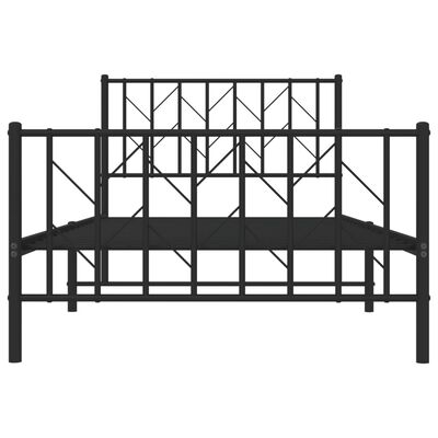 vidaXL Cadre de lit métal sans matelas et pied de lit noir 100x200 cm