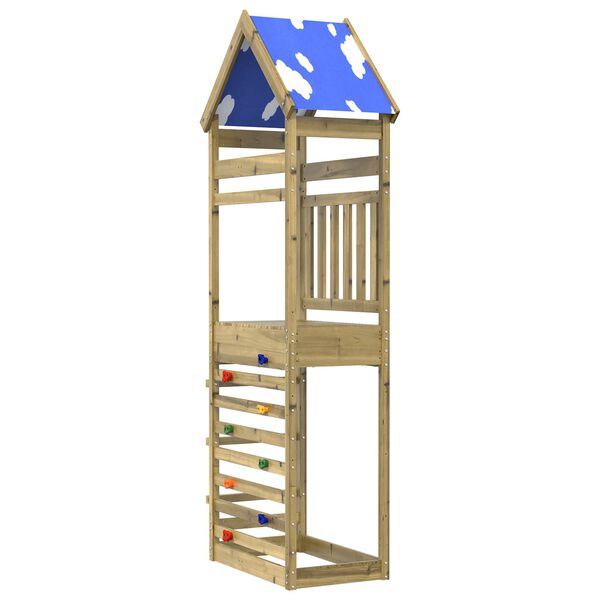 vidaXL Tour de jeu Marron 52,5 x 85 x 265 cm Bois solide impr&eacute;gn&eacute;