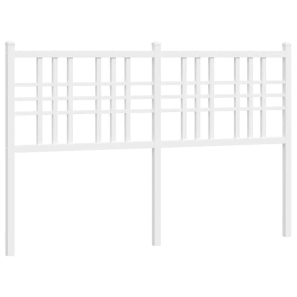 vidaXL T&ecirc;te de lit m&eacute;tal blanc 137 cm