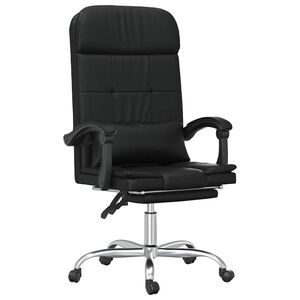 vidaXL Fauteuil de massage inclinable de bureau noir similicuir