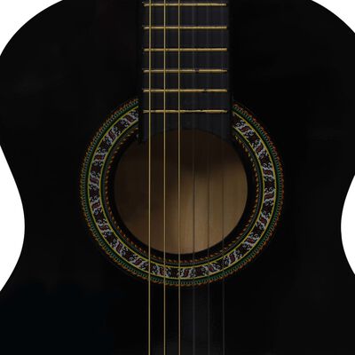 vidaXL Guitare classique avec sac de débutants et enfants Noir 1/2 34"