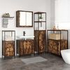 vidaXL Ensemble de mobilier de salle de bain 5 pcs Ch&ecirc;ne fum&eacute; et noir
