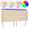vidaXL T&ecirc;te de lit &agrave; LED Cr&egrave;me 183x16x118/128 cm Tissu