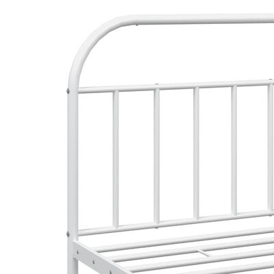 vidaXL Cadre de lit métal sans matelas et pied de lit blanc 193x203 cm