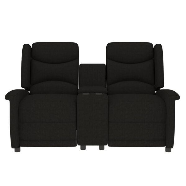 vidaXL Fauteuil de massage inclinable et porte-gobelet 2 places noir