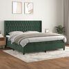 vidaXL Sommier &agrave; lattes de lit et matelas Vert fonc&eacute; 200x200cm Velours