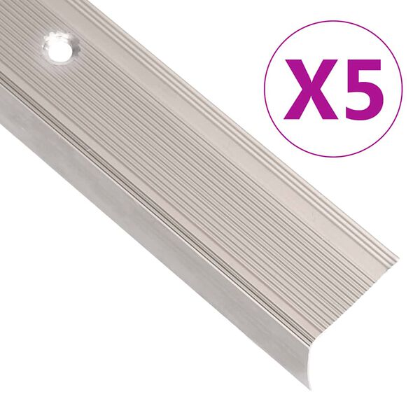 vidaXL Nez de marche forme en L 5 pcs aluminium 90 cm champagne
