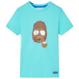 vidaXL T-shirt pour enfants avec manches courtes aqua 140
