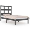 vidaXL Cadre de lit sans matelas gris 100x200 cm bois massif de pin
