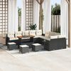 vidaXL Ensemble de canap&eacute; de jardin avec coussin 14 pcs Noir polyrotin