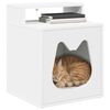 vidaXL Maison pour chat Blanc 42,5 x 40 x 53,5 cm Bois d'ing&eacute;nierie