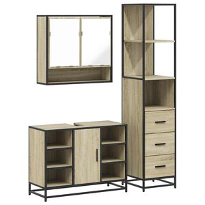 vidaXL Ensemble de meubles de salle de bain 3 pcs ch&ecirc;ne sonoma