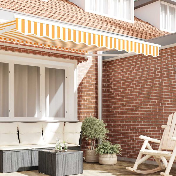 vidaXL Cordon d'auvent Jaune et blanc 580 x 20 cm Toile