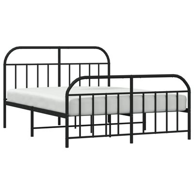 vidaXL Cadre de lit métal sans matelas avec pied de lit noir 180x200cm