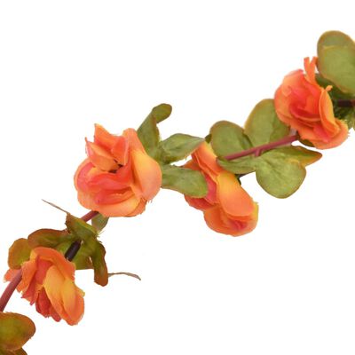 vidaXL Guirlandes de fleurs artificielles 6 pcs orange 250 cm