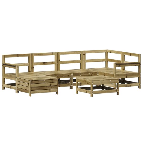 vidaXL Salon de jardin 7 pcs bois de pin impr&eacute;gn&eacute;