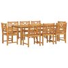vidaXL Ensemble de salle &agrave; manger pour jardin 9 pc 8 place Marron