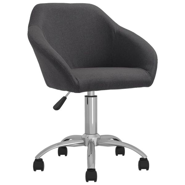 vidaXL Chaise pivotante de bureau Gris fonc&eacute; Tissu