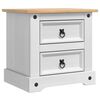 vidaXL Table de chevet Corona Blanc 53 x 39 x 47 cm Pin massif