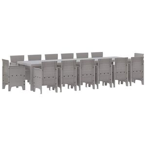 vidaXL Ensemble de salle &agrave; manger pour jardin 15 pcs Gris clair