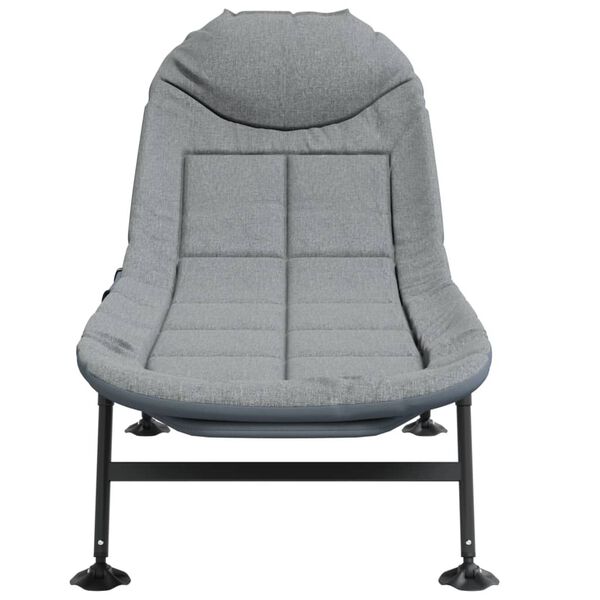 vidaXL Lit de p&ecirc;che avec pieds &agrave; boue pliable m&eacute;lang&eacute; gris