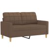 vidaXL Ensemble de canap&eacute;s 3 pcs avec coussins Marron Tissu