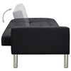 vidaXL Canap&eacute;-lit cuir artificiel noir