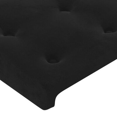 vidaXL Tête de lit avec oreilles Noir 93x16x118/128 cm Velours