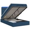 vidaXL Lit coffre avec matelas et LED Bleu 120 x 200 cm Tissu