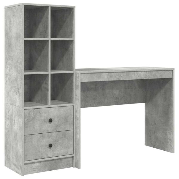 vidaXL Bureau avec tiroir 2 pcs Gris b&eacute;ton
