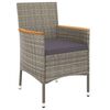 vidaXL Ensemble &agrave; manger jardin et coussins 7 pcs gris rotin