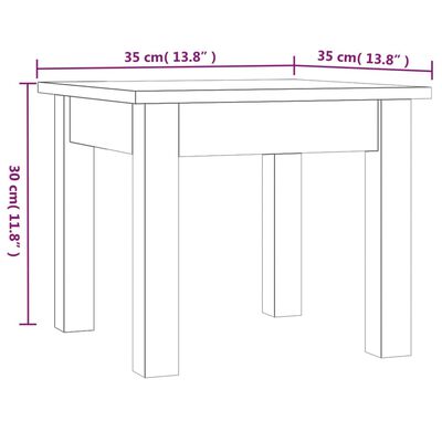 vidaXL Table basse Blanc 35x35x30 cm Bois massif de pin