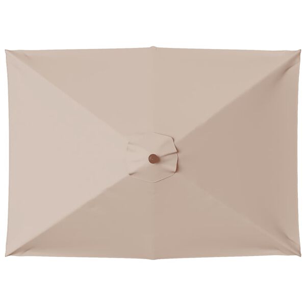 vidaXL Parasol d'ext&eacute;rieur avec m&acirc;t en bois 150x200 cm taupe