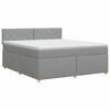 vidaXL Lit boxspring avec matelas Gris clair 180 x 200 cm Tissu