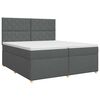 vidaXL Lit boxspring avec matelas Gris fonc&eacute; 200 x 200 cm Tissu
