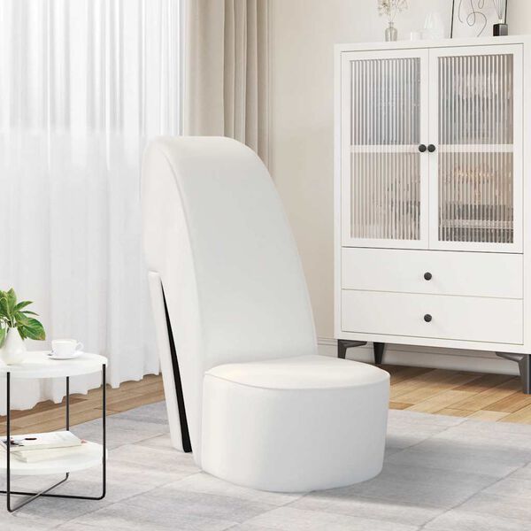 vidaXL Chaise en forme de chaussure &agrave; talon haut Blanc Similicuir