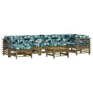 vidaXL Salon de jardin 8 pcs avec coussins bois de pin impr&eacute;gn&eacute;