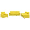 vidaXL Ensemble de canap&eacute;s 3 pcs avec coussins jaune clair tissu